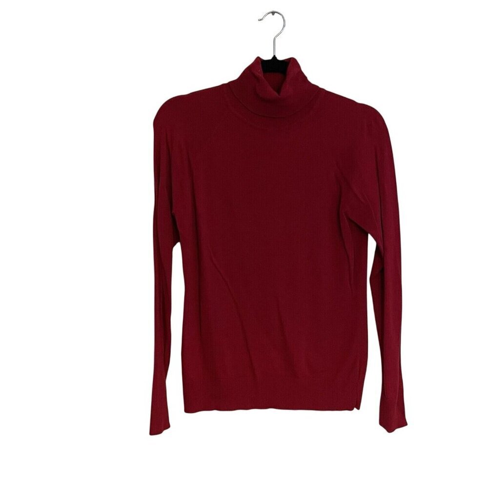 Talbots Women Sz S Red Long Sleeve Turtleneck Lightweight Knit Sweater